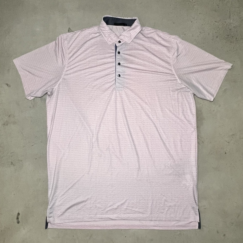 Greyson Mens XL Golf Polo Shirt Pink Wolf All Over Print Performance